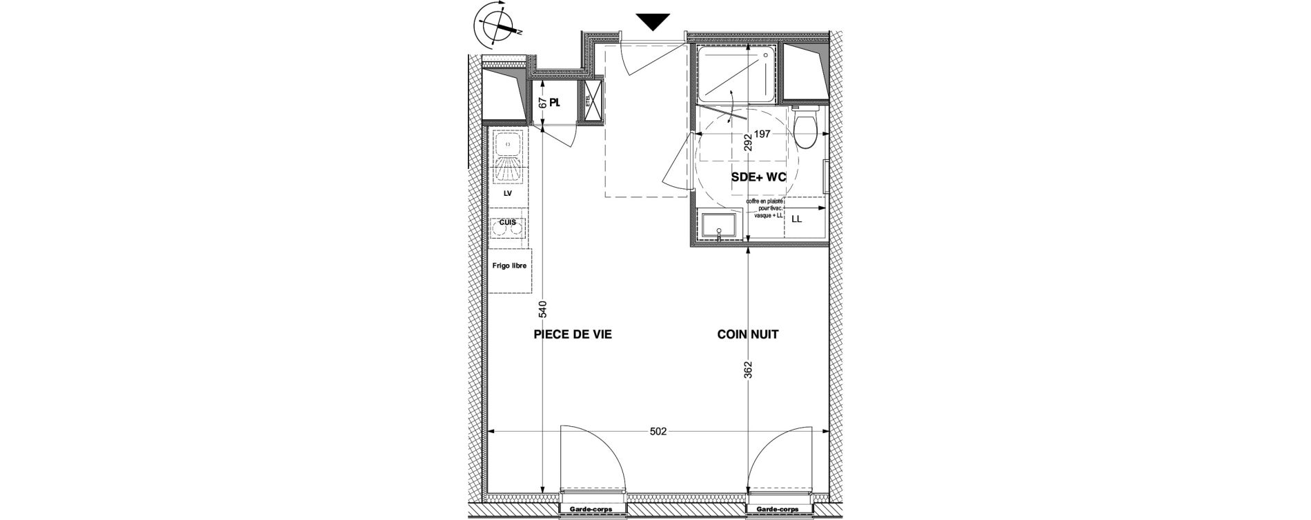 Appartement T1 de 30,60 m2 &agrave; La Roche-Sur-Yon Pentagone