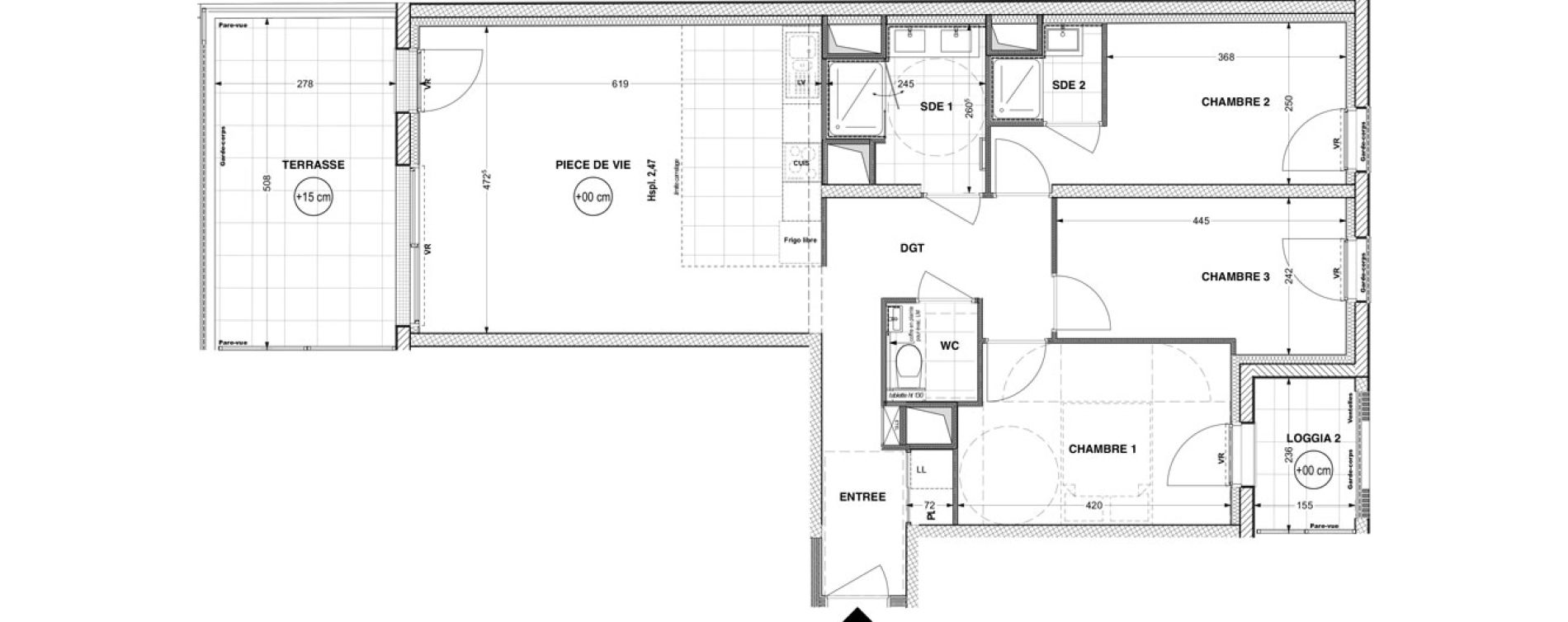 Appartement T4 de 82,90 m2 &agrave; La Roche-Sur-Yon Pentagone