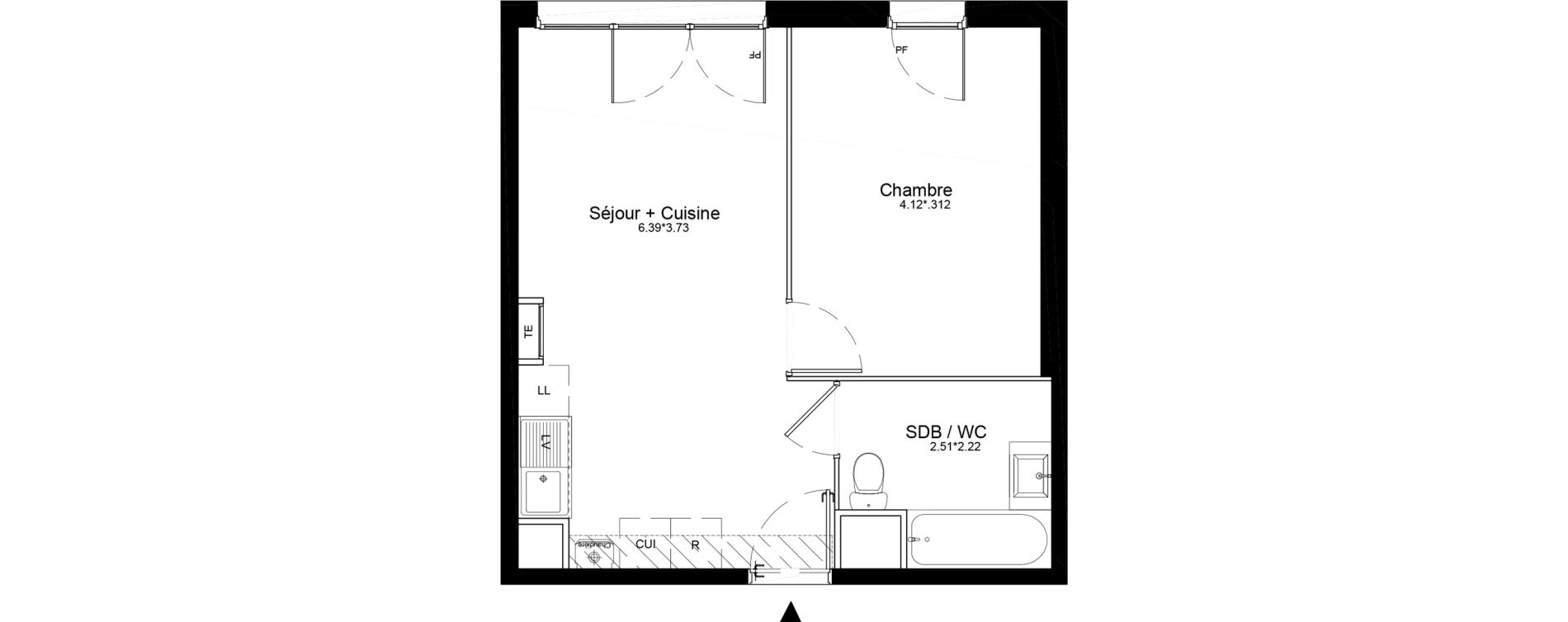 Appartement T2 de 38,00 m2 &agrave; La Roche-Sur-Yon La petite rochette