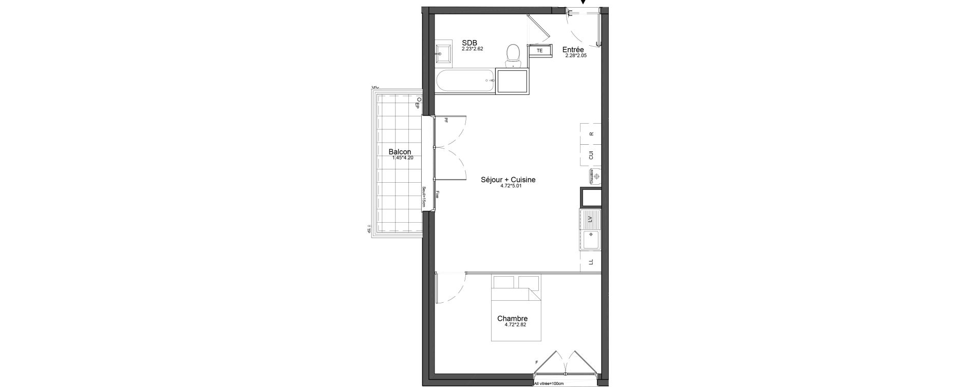 Appartement T2 de 46,19 m2 &agrave; La Roche-Sur-Yon La petite rochette