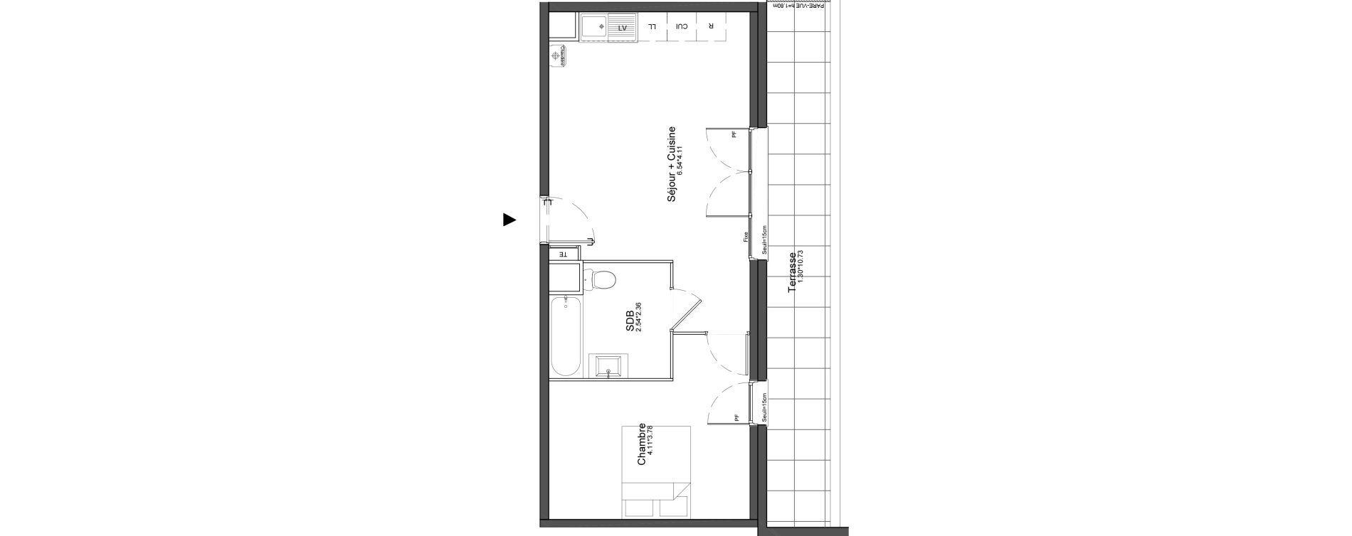 Appartement T2 de 41,09 m2 &agrave; La Roche-Sur-Yon La petite rochette