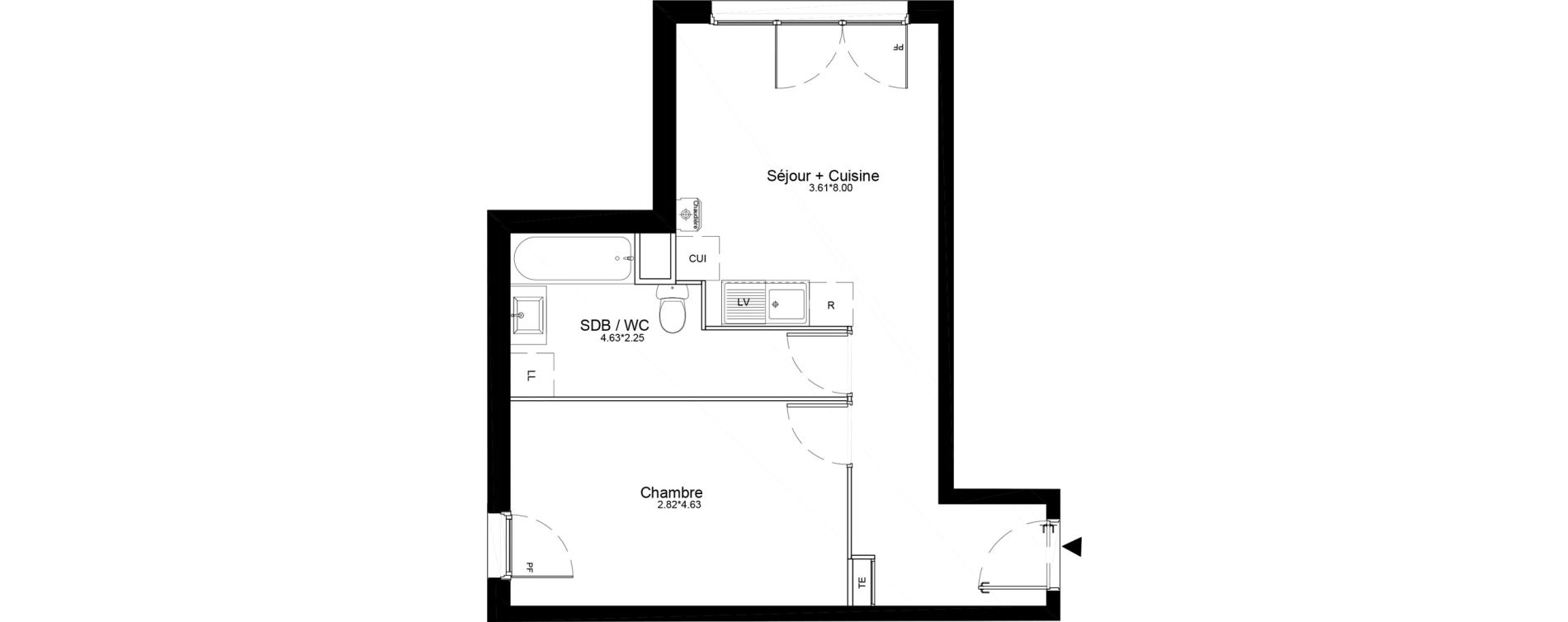 Appartement T2 de 41,35 m2 &agrave; La Roche-Sur-Yon La petite rochette