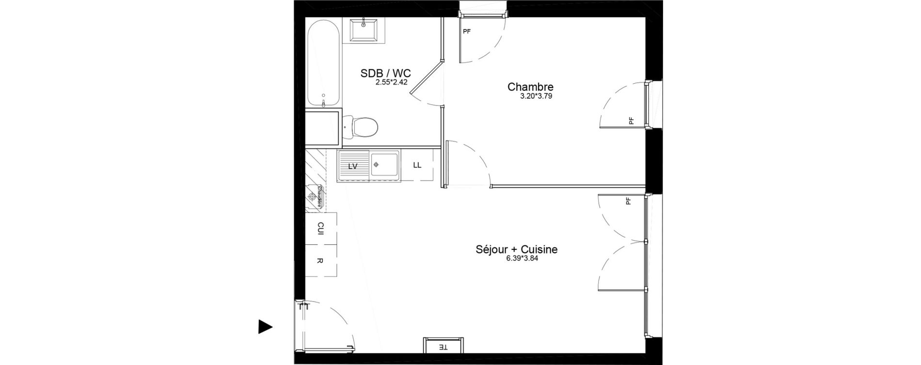 Appartement T2 de 39,12 m2 &agrave; La Roche-Sur-Yon La petite rochette