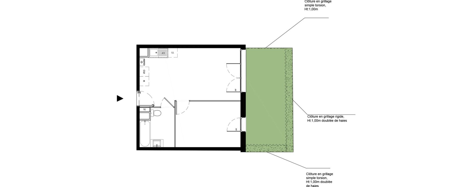 Appartement T2 de 38,72 m2 &agrave; La Roche-Sur-Yon La petite rochette