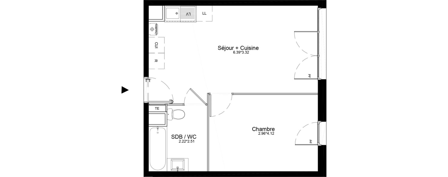 Appartement T2 de 38,72 m2 &agrave; La Roche-Sur-Yon La petite rochette