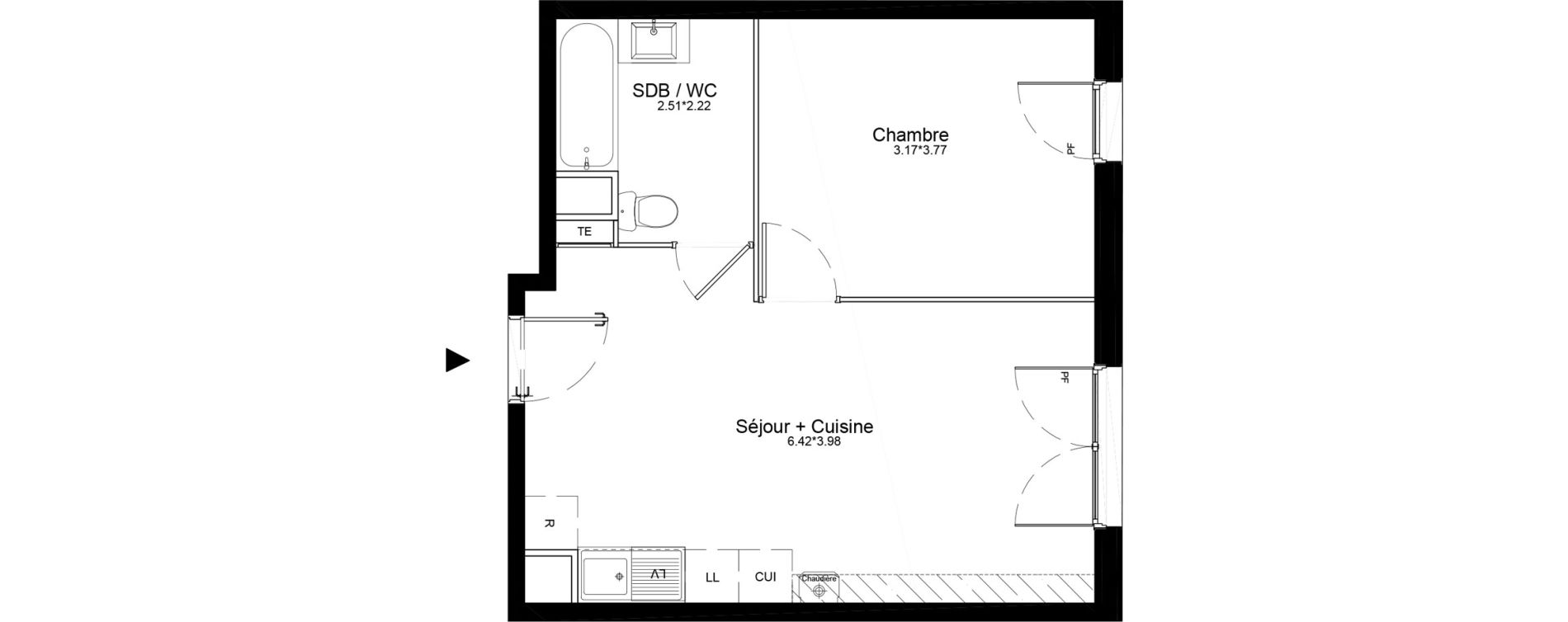 Appartement T2 de 39,34 m2 &agrave; La Roche-Sur-Yon La petite rochette