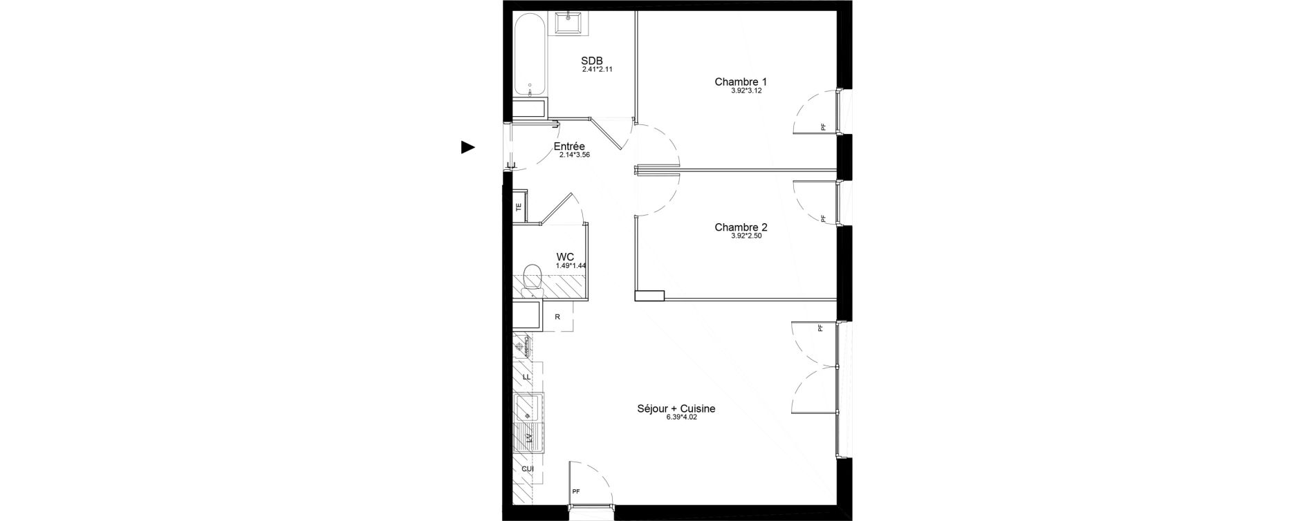 Appartement T3 de 54,16 m2 &agrave; La Roche-Sur-Yon La petite rochette