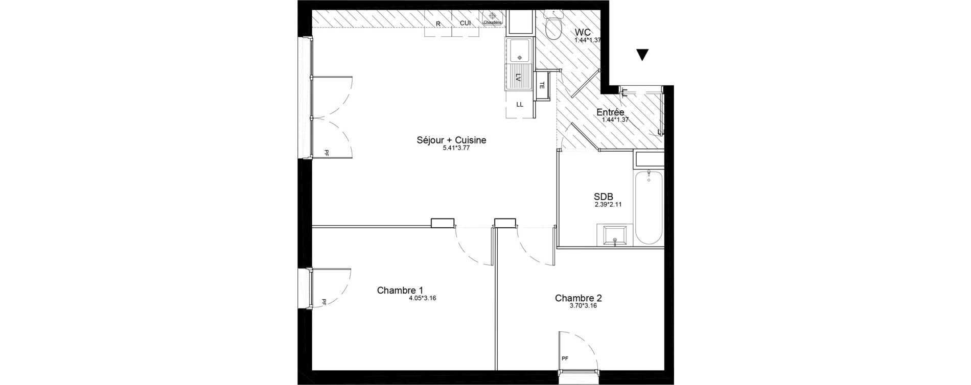 Appartement T3 de 57,77 m2 &agrave; La Roche-Sur-Yon La petite rochette