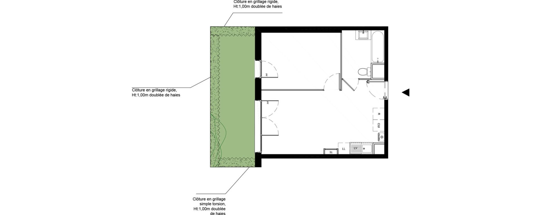 Appartement T2 de 38,90 m2 &agrave; La Roche-Sur-Yon La petite rochette