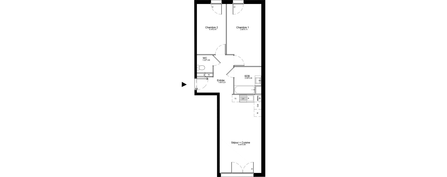 Appartement T3 de 59,62 m2 &agrave; La Roche-Sur-Yon La petite rochette