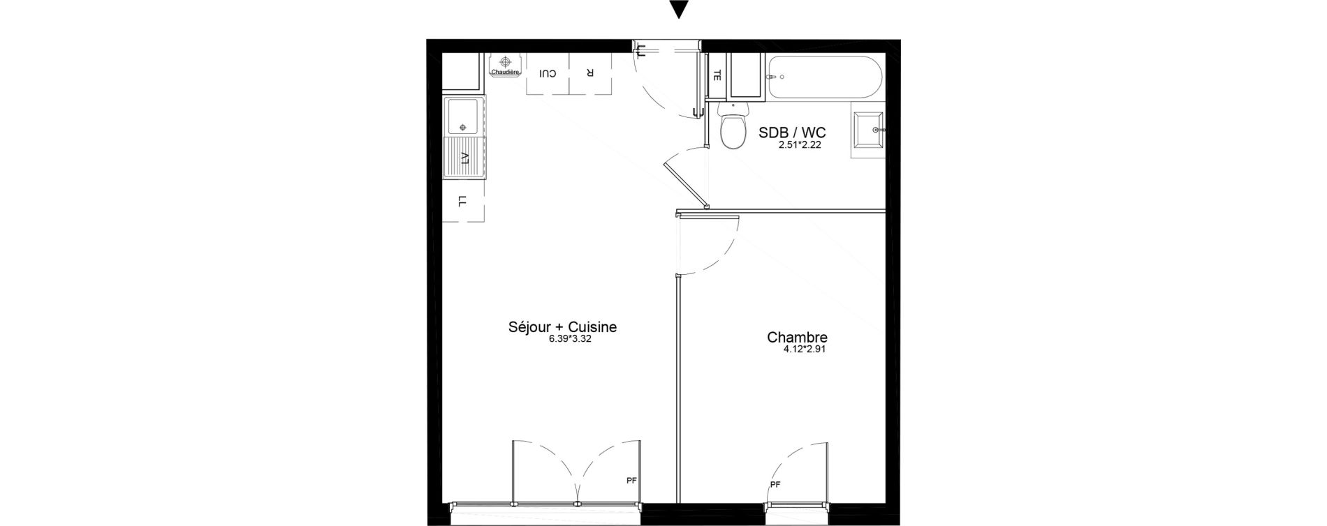 Appartement T2 de 38,72 m2 &agrave; La Roche-Sur-Yon La petite rochette