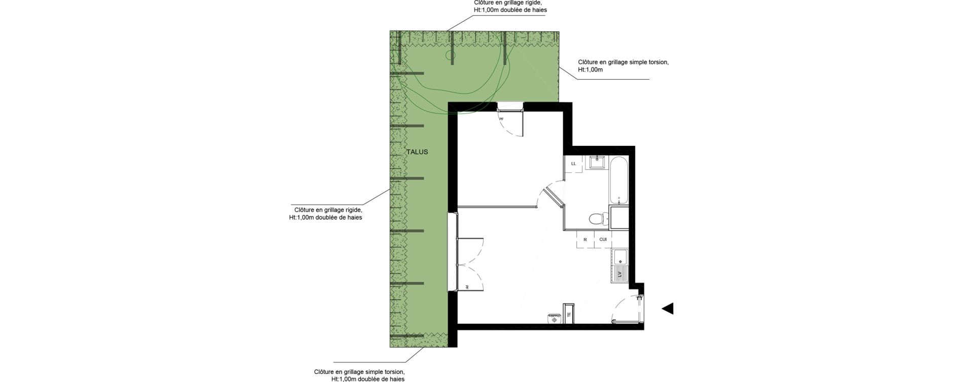 Appartement T2 de 38,71 m2 &agrave; La Roche-Sur-Yon La petite rochette