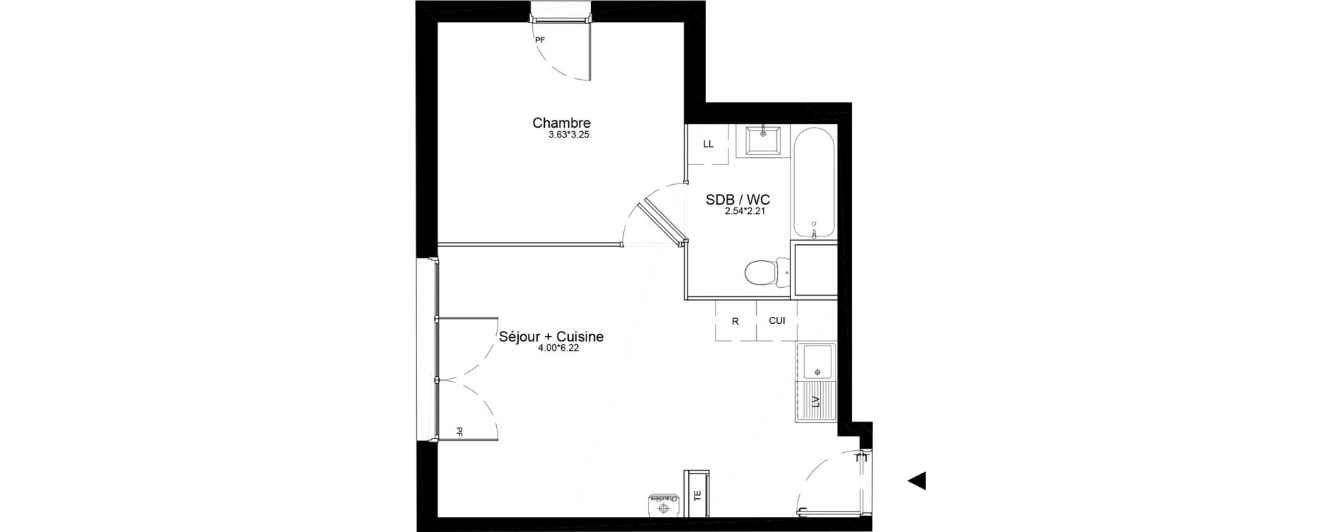 Appartement T2 de 38,71 m2 &agrave; La Roche-Sur-Yon La petite rochette