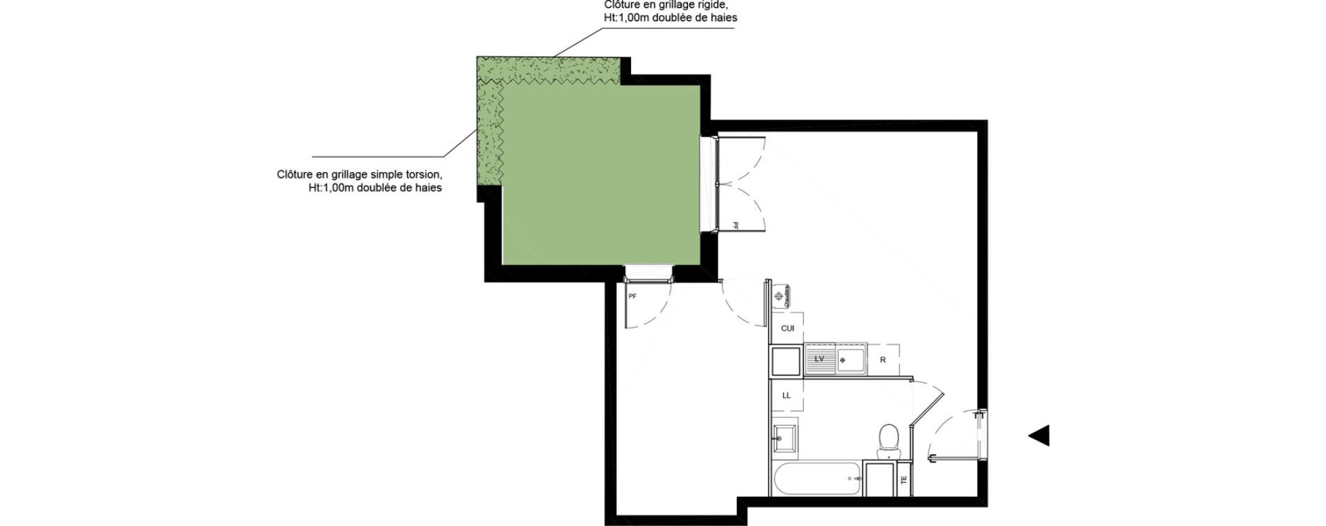 Appartement T2 de 40,76 m2 &agrave; La Roche-Sur-Yon La petite rochette