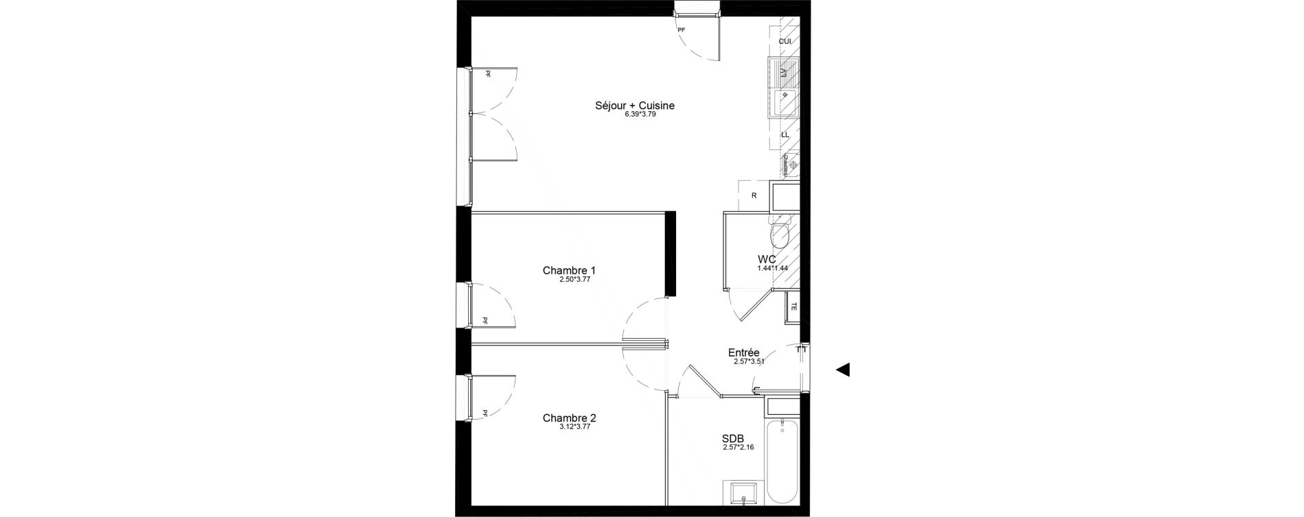 Appartement T2 de 58,58 m2 &agrave; La Roche-Sur-Yon La petite rochette