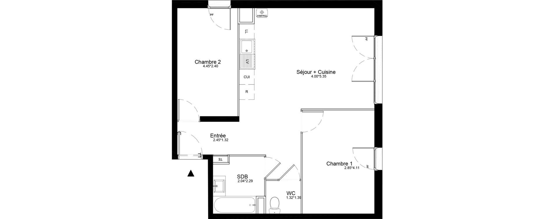 Appartement T3 de 55,03 m2 &agrave; La Roche-Sur-Yon La petite rochette