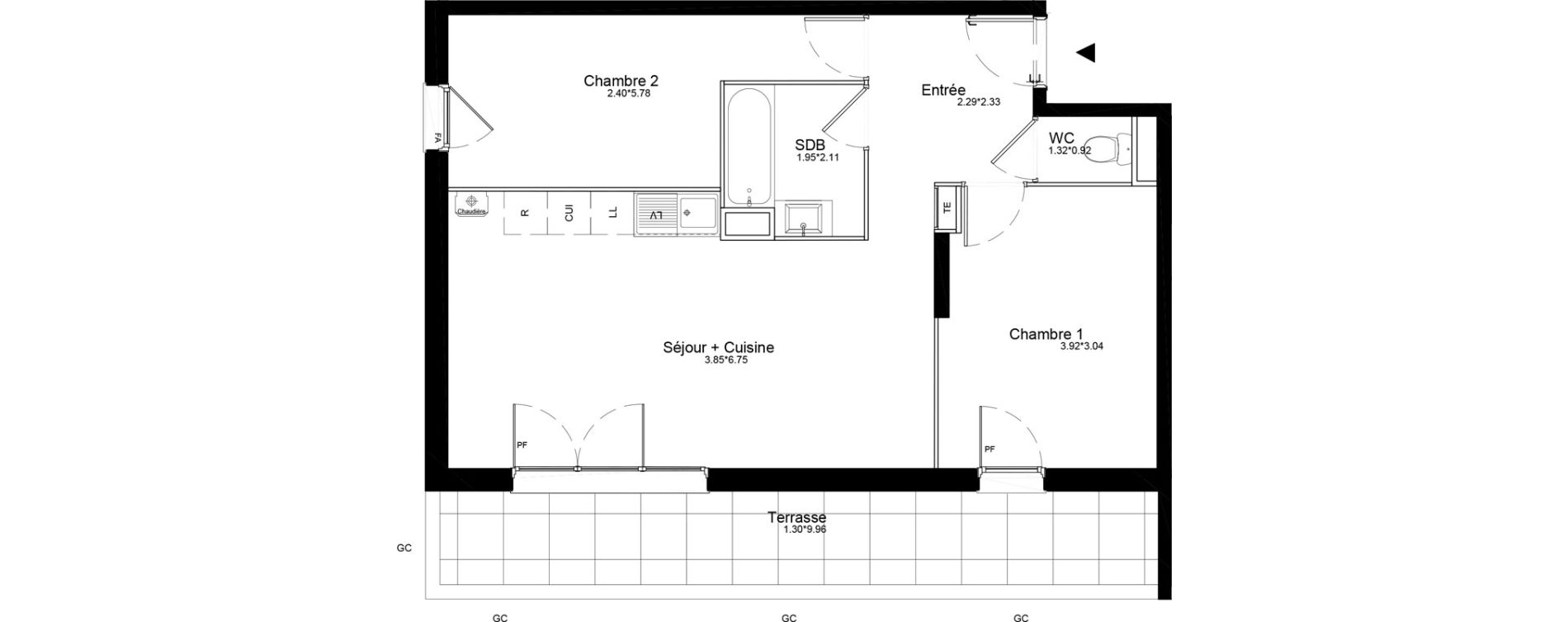 Appartement T3 de 57,45 m2 &agrave; La Roche-Sur-Yon La petite rochette