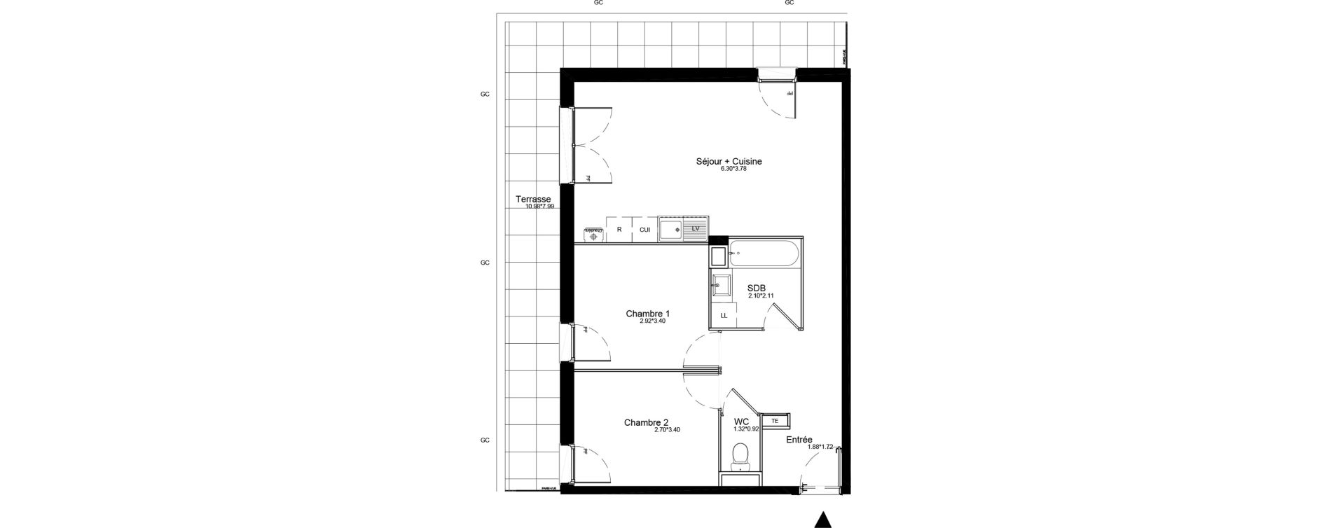 Appartement T3 de 57,91 m2 &agrave; La Roche-Sur-Yon La petite rochette