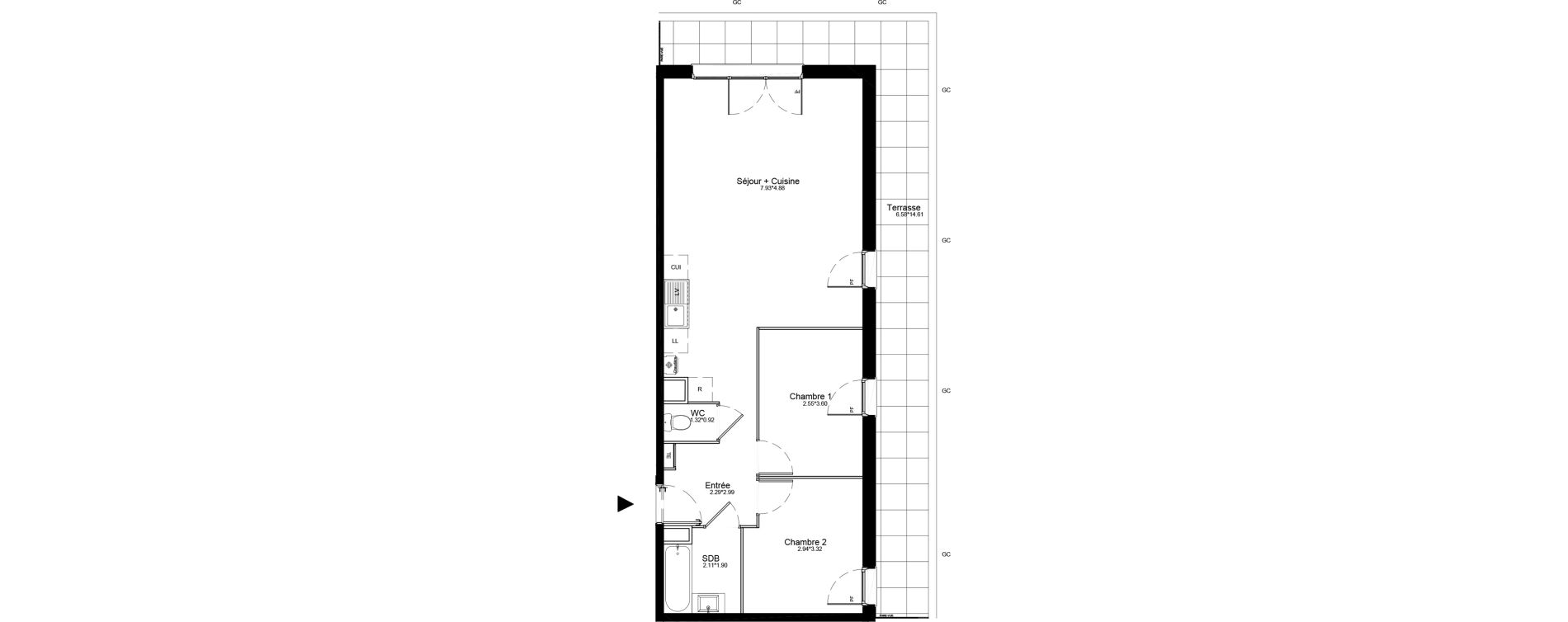 Appartement T3 de 62,36 m2 &agrave; La Roche-Sur-Yon La petite rochette