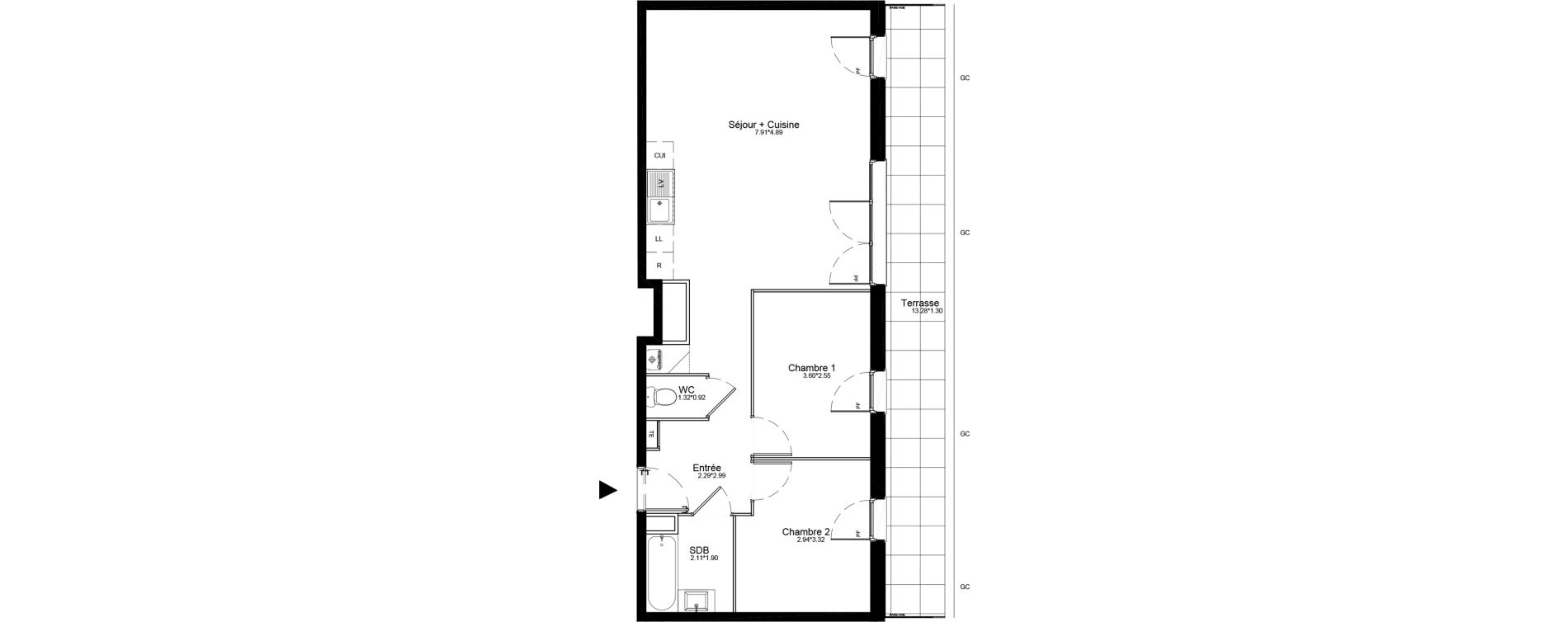 Appartement T3 de 62,60 m2 &agrave; La Roche-Sur-Yon La petite rochette