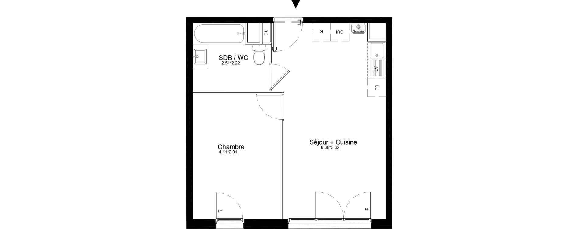 Appartement T2 de 38,72 m2 &agrave; La Roche-Sur-Yon La petite rochette