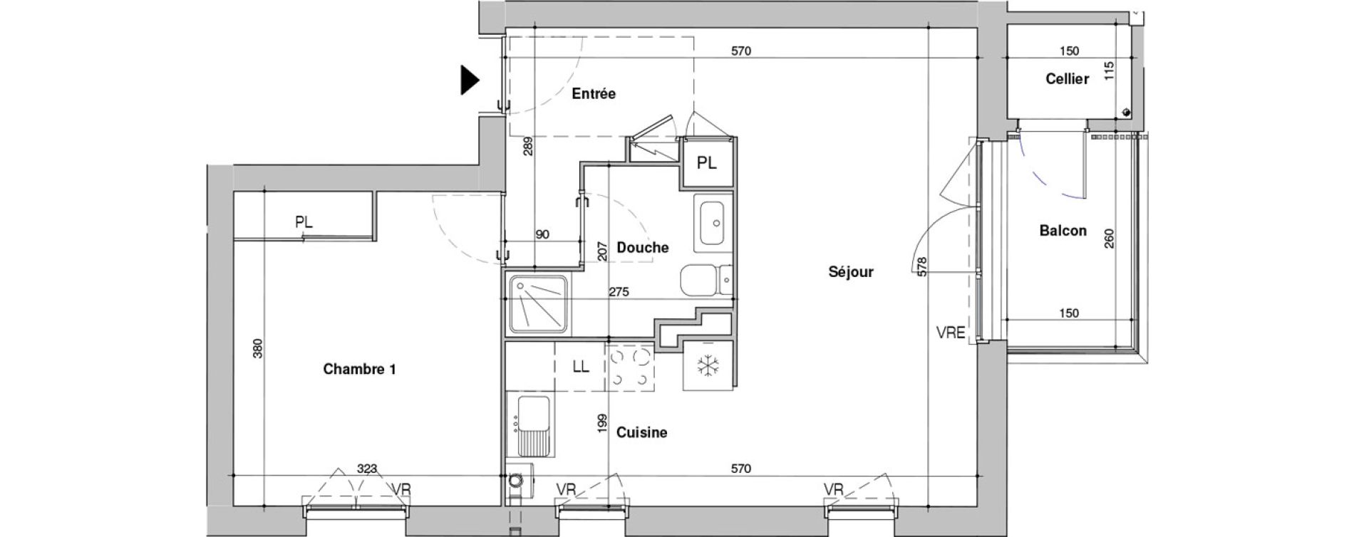 Appartement T2 de 44,18 m2 &agrave; La Roche-Sur-Yon La ripardiere