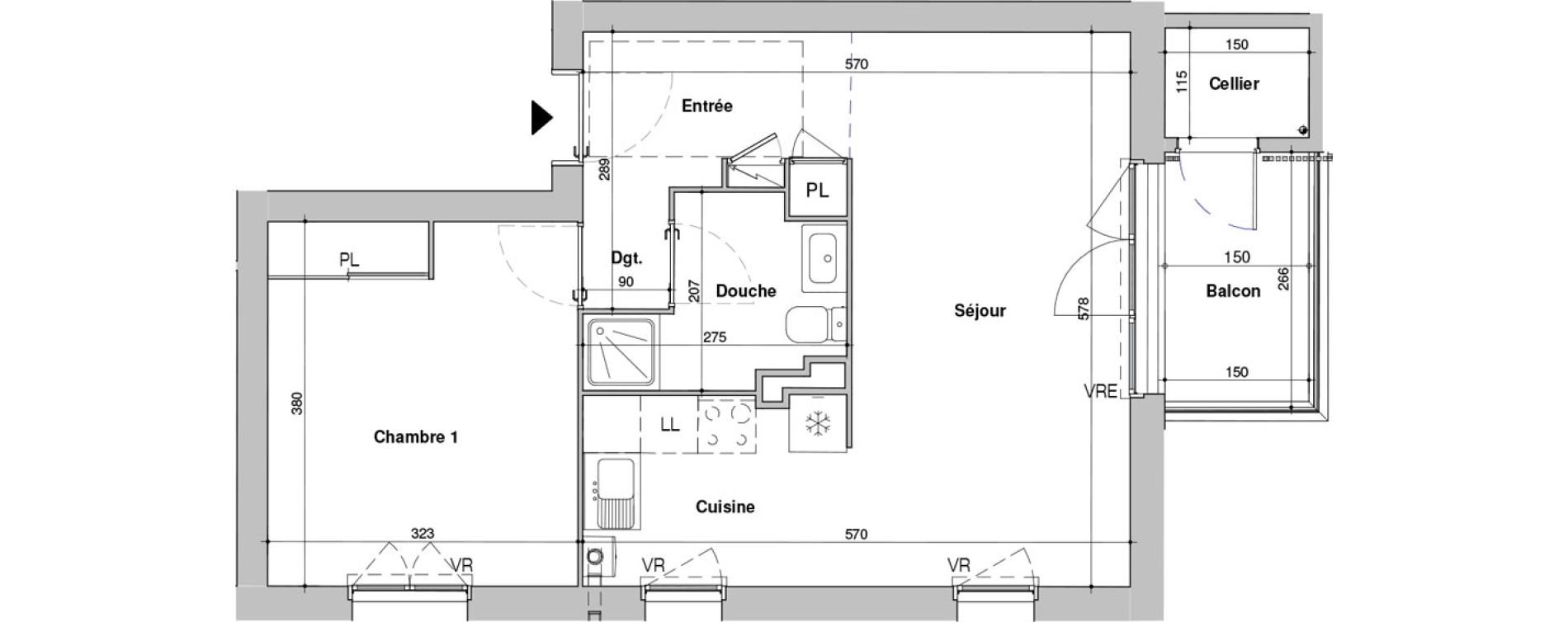 Appartement T2 de 44,18 m2 &agrave; La Roche-Sur-Yon La ripardiere