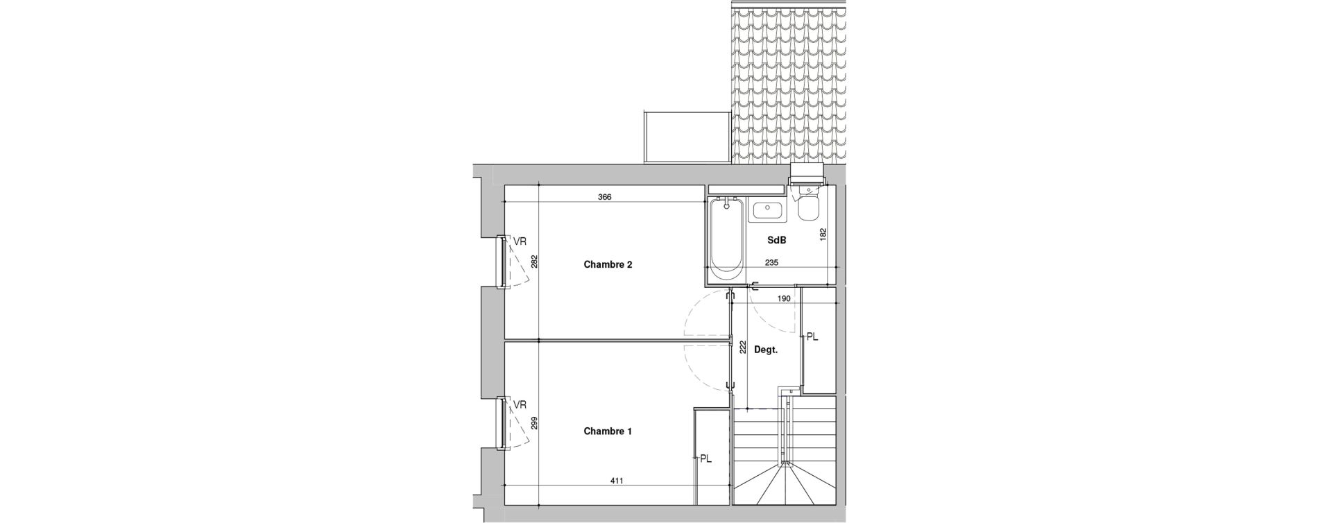 Duplex T3 de 62,69 m2 &agrave; La Roche-Sur-Yon La ripardiere