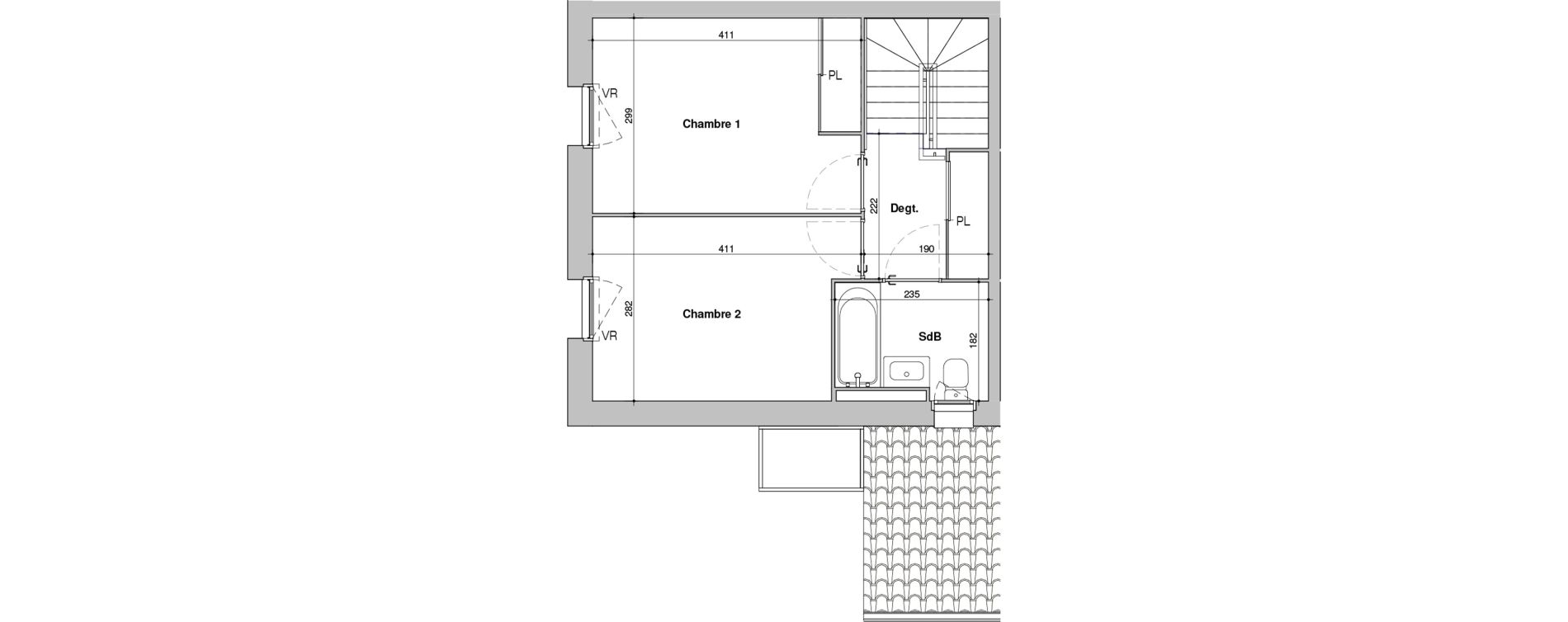 Duplex T3 de 62,77 m2 &agrave; La Roche-Sur-Yon La ripardiere