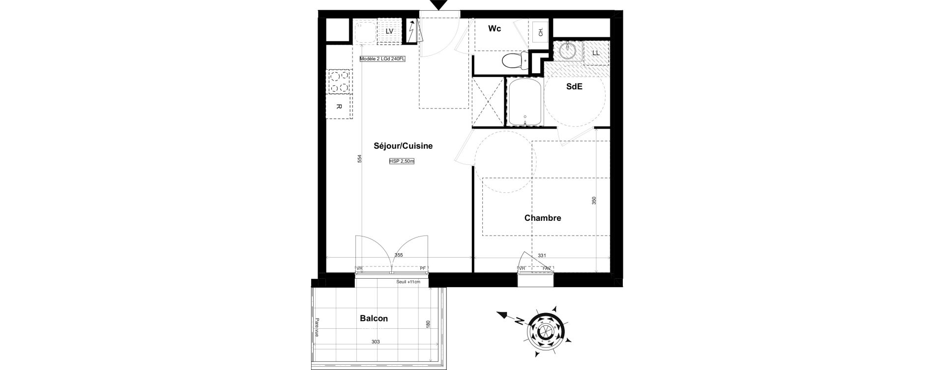 Appartement T2 de 40,39 m2 &agrave; La Roche-Sur-Yon Mon repos - terres noires - forges - branly