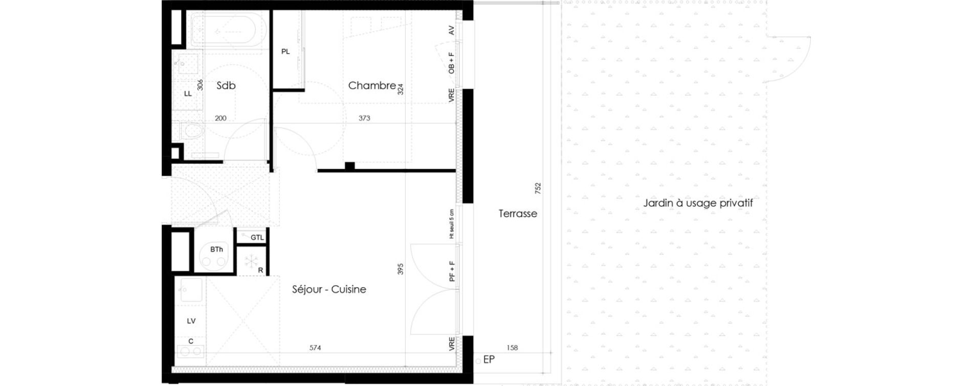 Appartement T2 de 39,93 m2 &agrave; La Roche-Sur-Yon La p&eacute;ronni&egrave;re