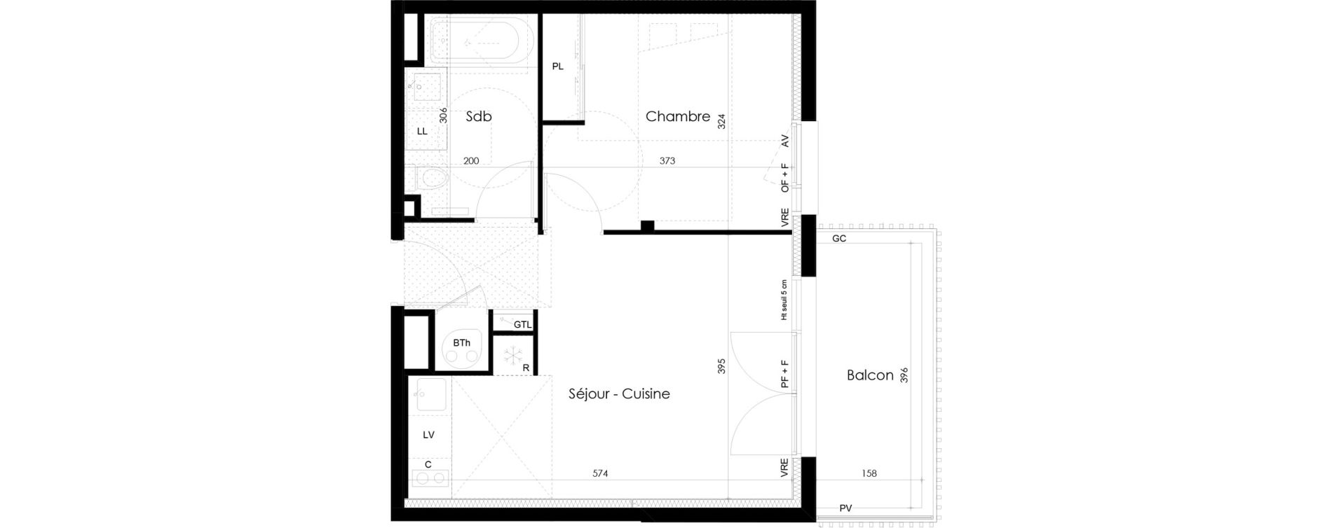 Appartement T2 de 39,91 m2 &agrave; La Roche-Sur-Yon La p&eacute;ronni&egrave;re