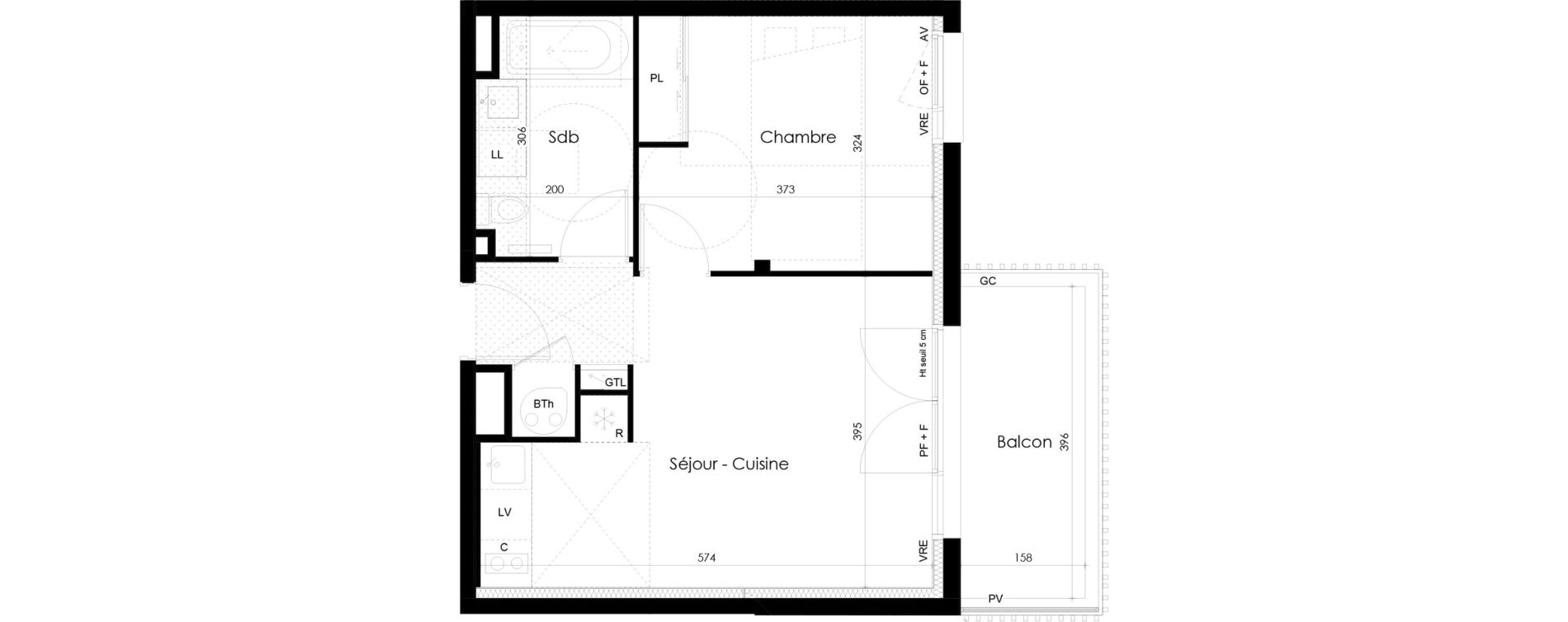 Appartement T2 de 39,82 m2 &agrave; La Roche-Sur-Yon La p&eacute;ronni&egrave;re