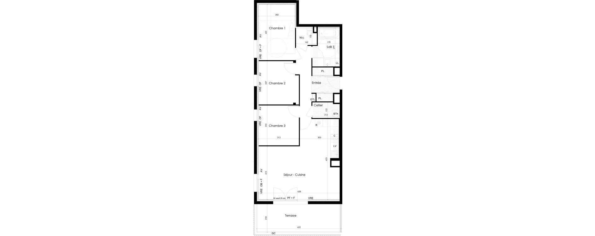 Appartement T4 de 84,32 m2 &agrave; La Roche-Sur-Yon La p&eacute;ronni&egrave;re