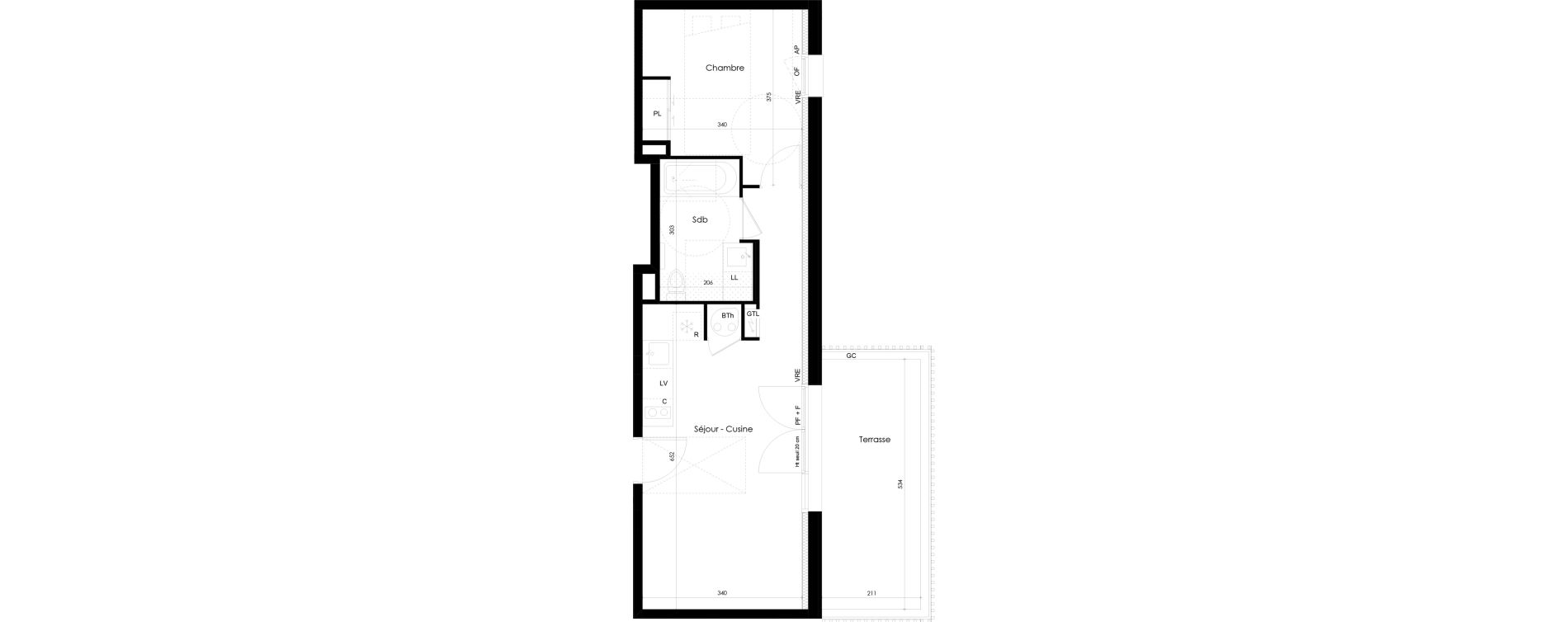 Appartement T2 de 40,99 m2 &agrave; La Roche-Sur-Yon La p&eacute;ronni&egrave;re