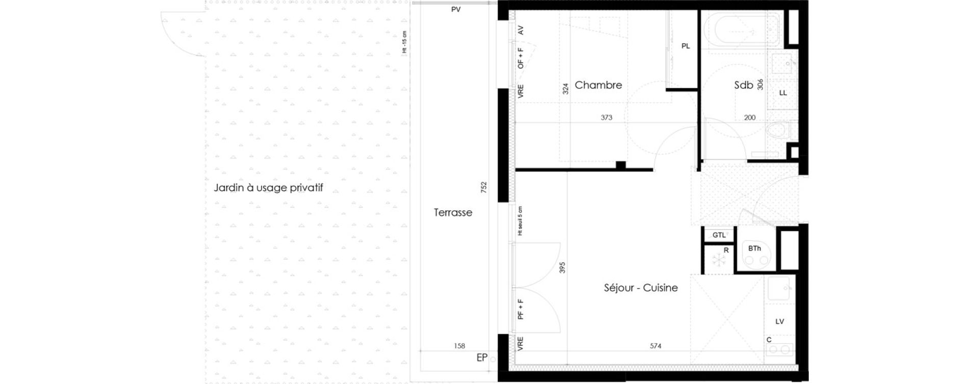 Appartement T2 de 39,91 m2 &agrave; La Roche-Sur-Yon La p&eacute;ronni&egrave;re