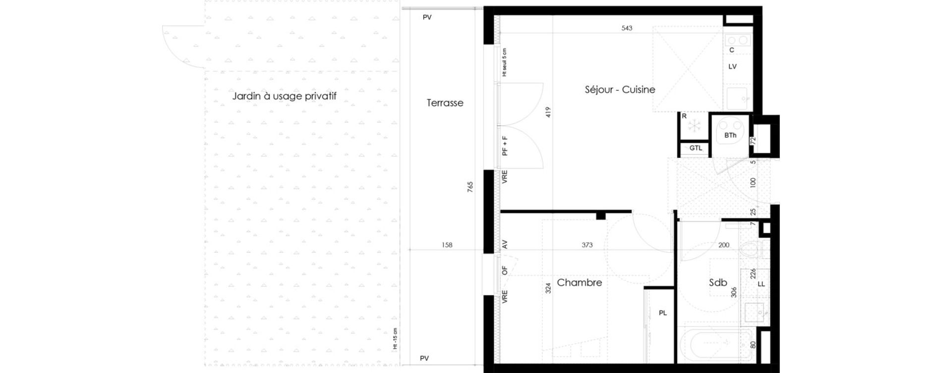 Appartement T2 de 40,49 m2 &agrave; La Roche-Sur-Yon La p&eacute;ronni&egrave;re