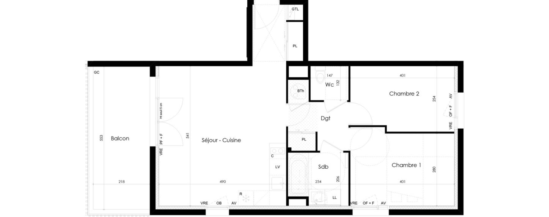 Appartement T3 de 63,20 m2 &agrave; La Roche-Sur-Yon La p&eacute;ronni&egrave;re