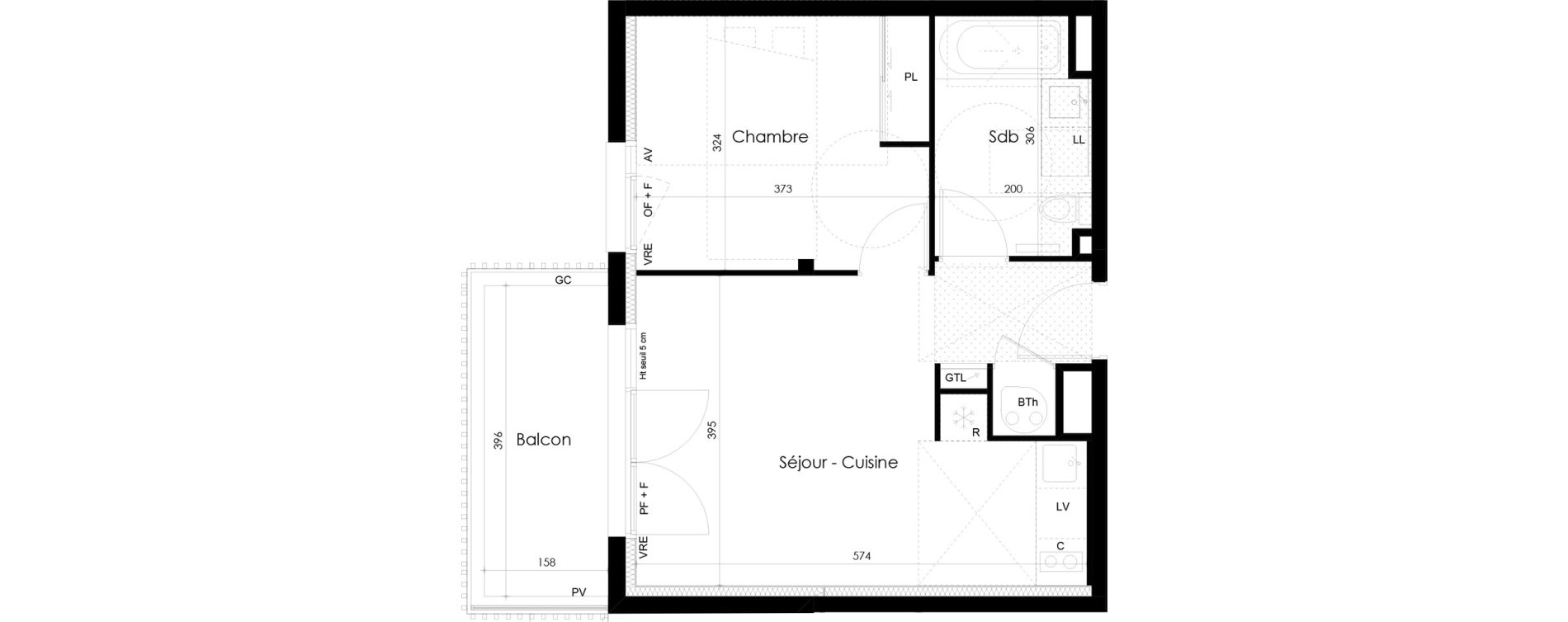 Appartement T2 de 39,91 m2 &agrave; La Roche-Sur-Yon La p&eacute;ronni&egrave;re