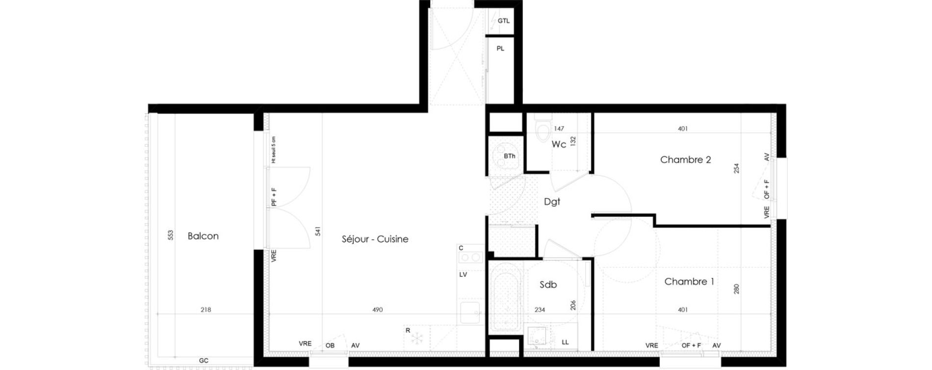 Appartement T3 de 63,20 m2 &agrave; La Roche-Sur-Yon La p&eacute;ronni&egrave;re