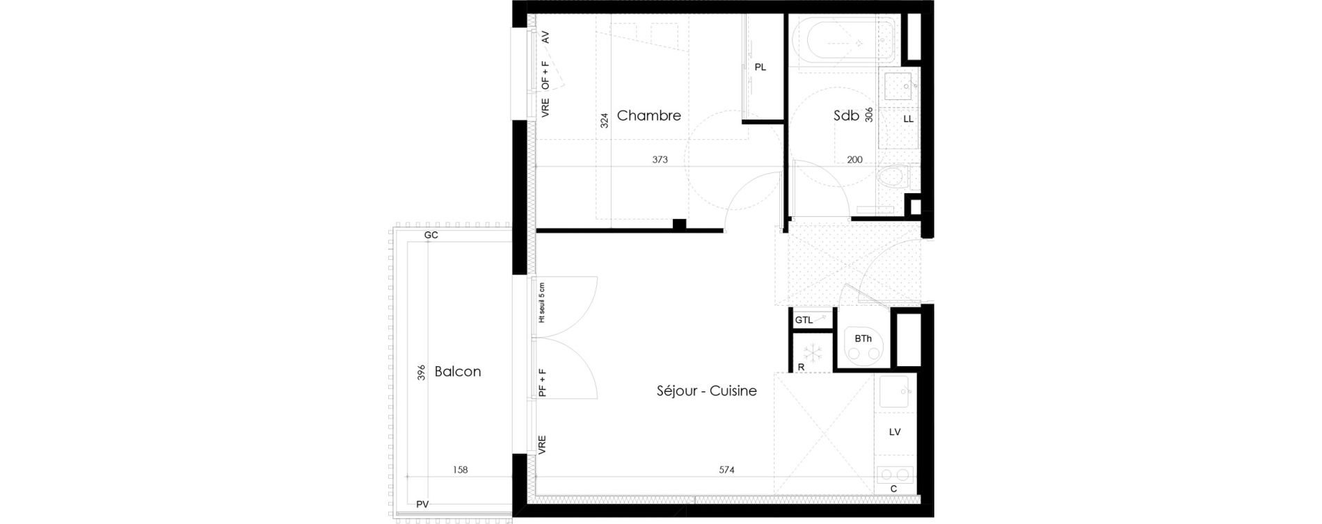 Appartement T2 de 39,91 m2 &agrave; La Roche-Sur-Yon La p&eacute;ronni&egrave;re