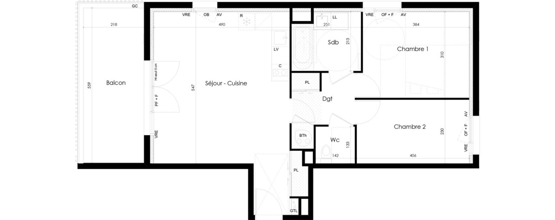 Appartement T3 de 63,18 m2 &agrave; La Roche-Sur-Yon La p&eacute;ronni&egrave;re