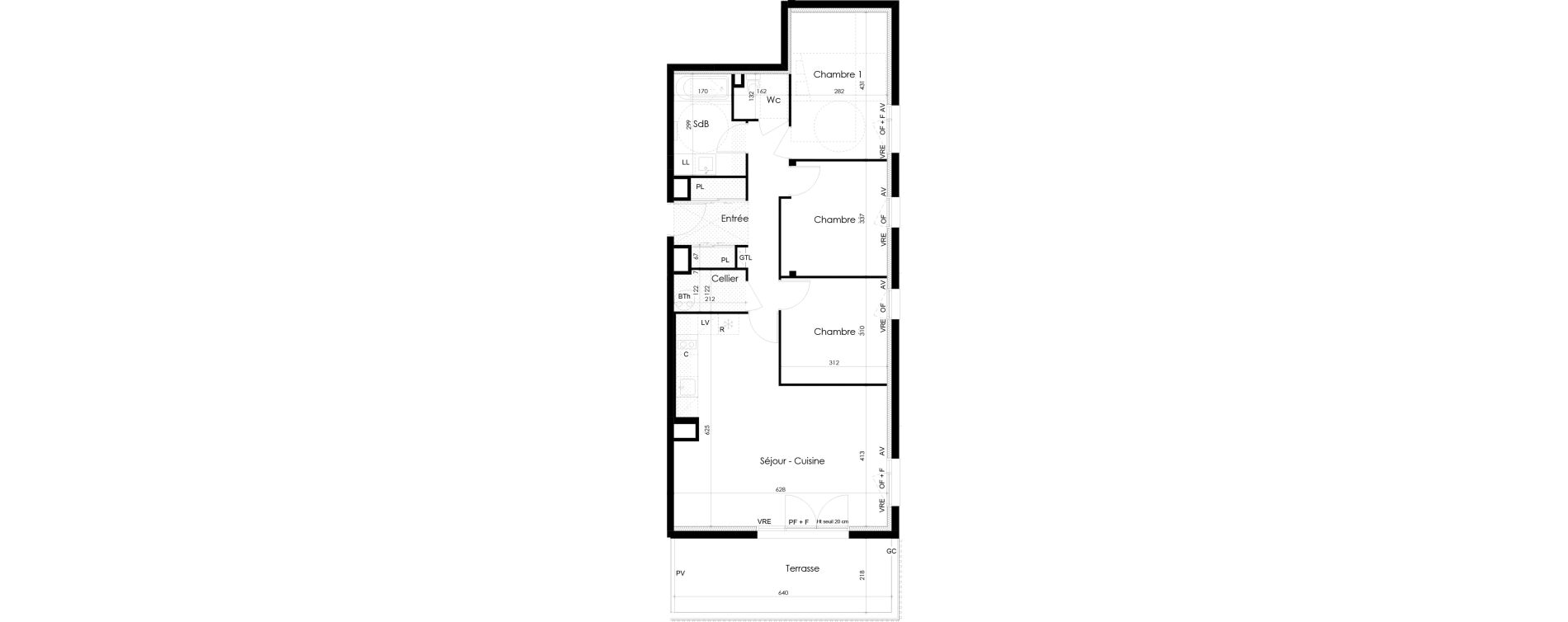 Appartement T4 de 84,32 m2 &agrave; La Roche-Sur-Yon La p&eacute;ronni&egrave;re