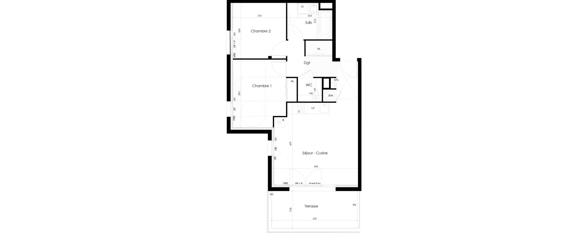 Appartement T3 de 61,64 m2 &agrave; La Roche-Sur-Yon La p&eacute;ronni&egrave;re