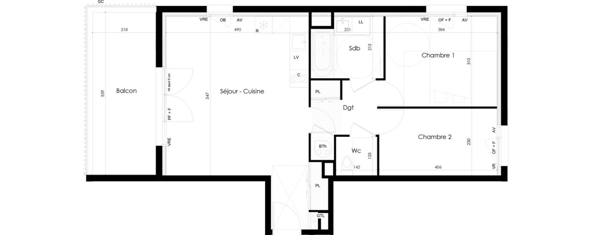 Appartement T3 de 63,18 m2 &agrave; La Roche-Sur-Yon La p&eacute;ronni&egrave;re