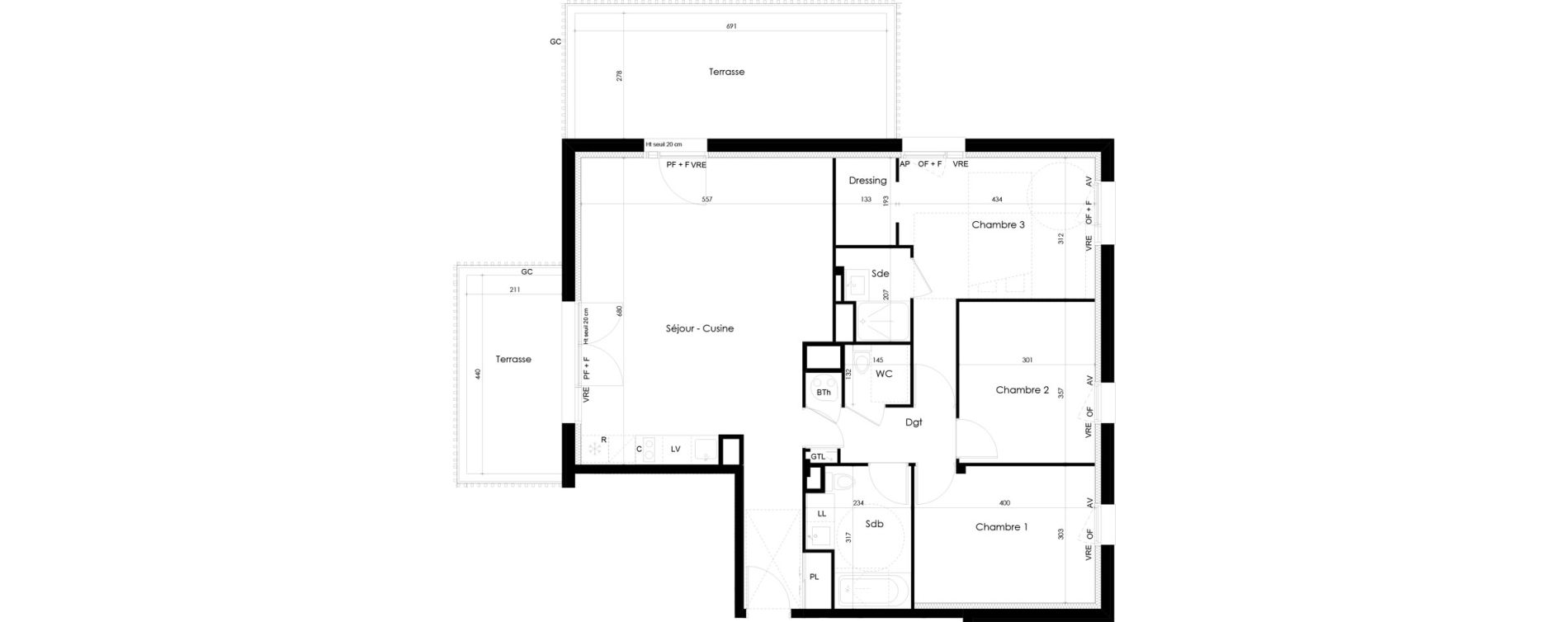 Appartement T5 de 96,82 m2 &agrave; La Roche-Sur-Yon La p&eacute;ronni&egrave;re