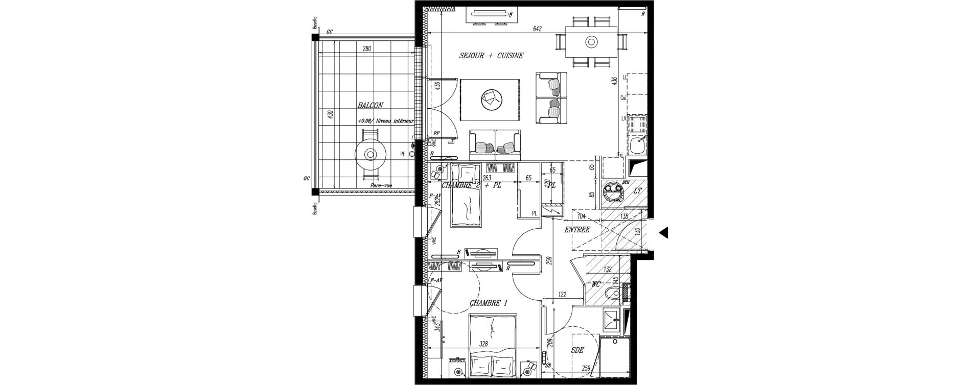 Appartement T3 de 65,64 m2 &agrave; La Tranche-Sur-Mer Centre