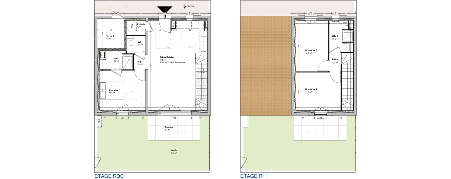 Maison T4 de 82,30 m2 &agrave; L'&Eacute;pine Centre