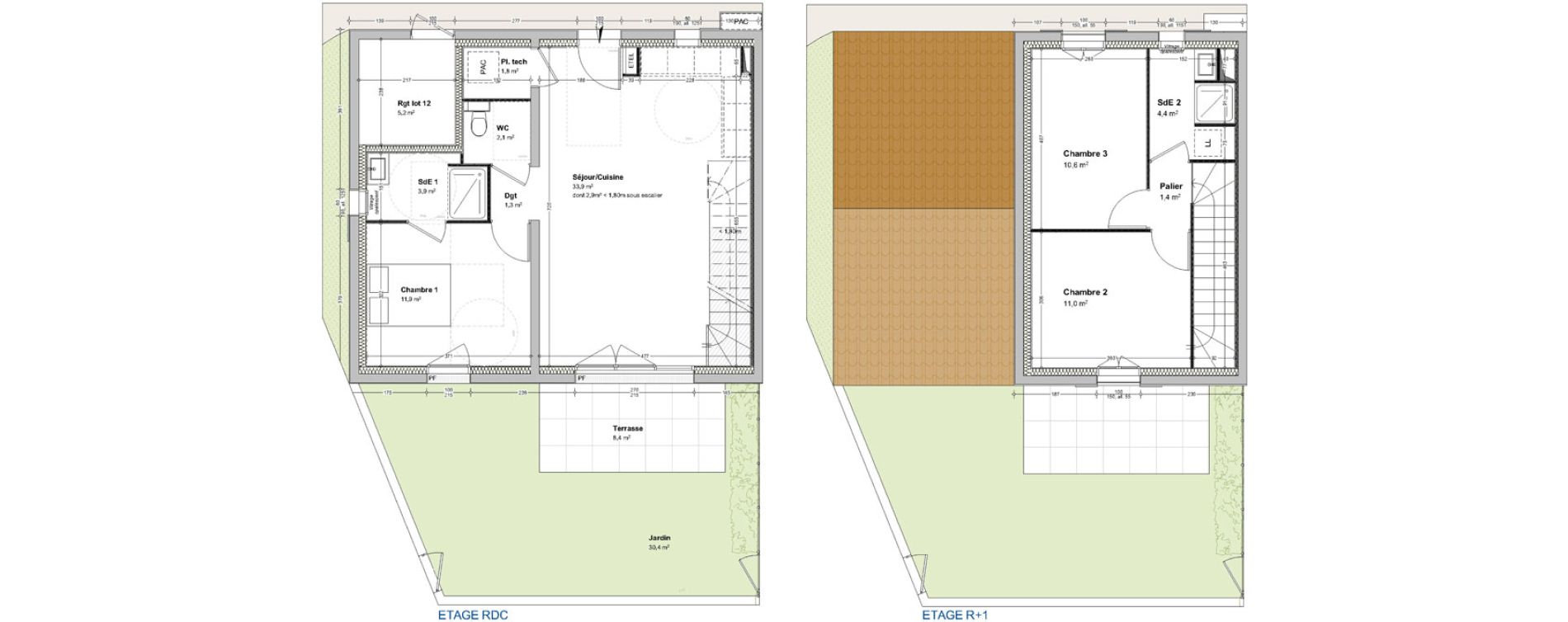 Maison T4 de 82,30 m2 &agrave; L'&Eacute;pine Centre