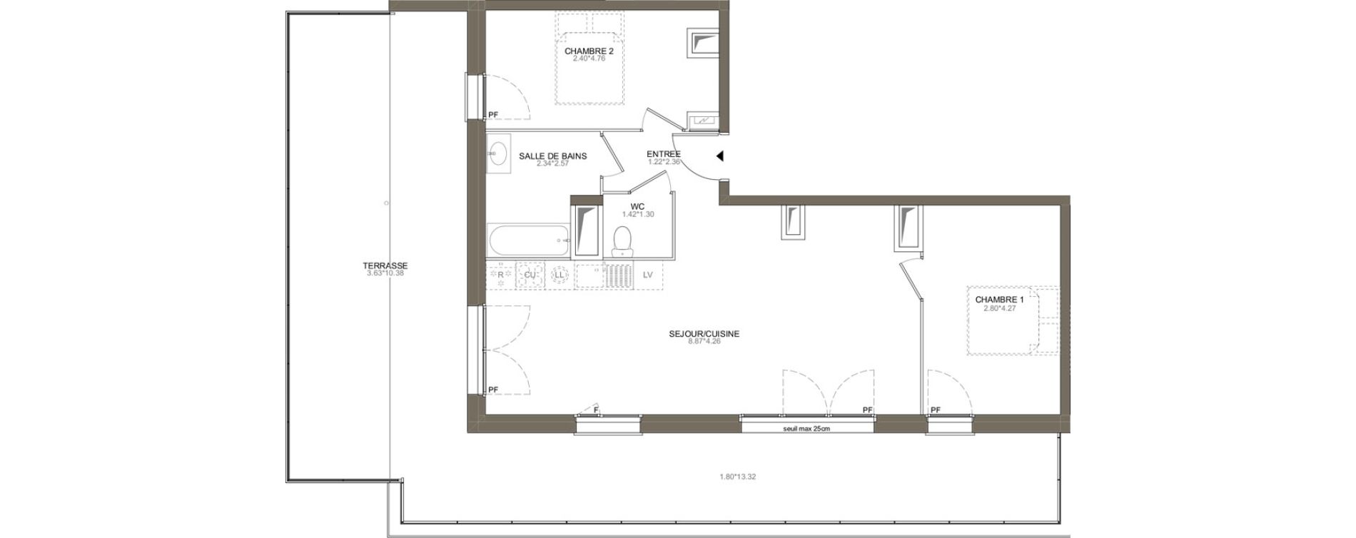 Appartement T3 de 65,67 m2 aux Herbiers Le landreau